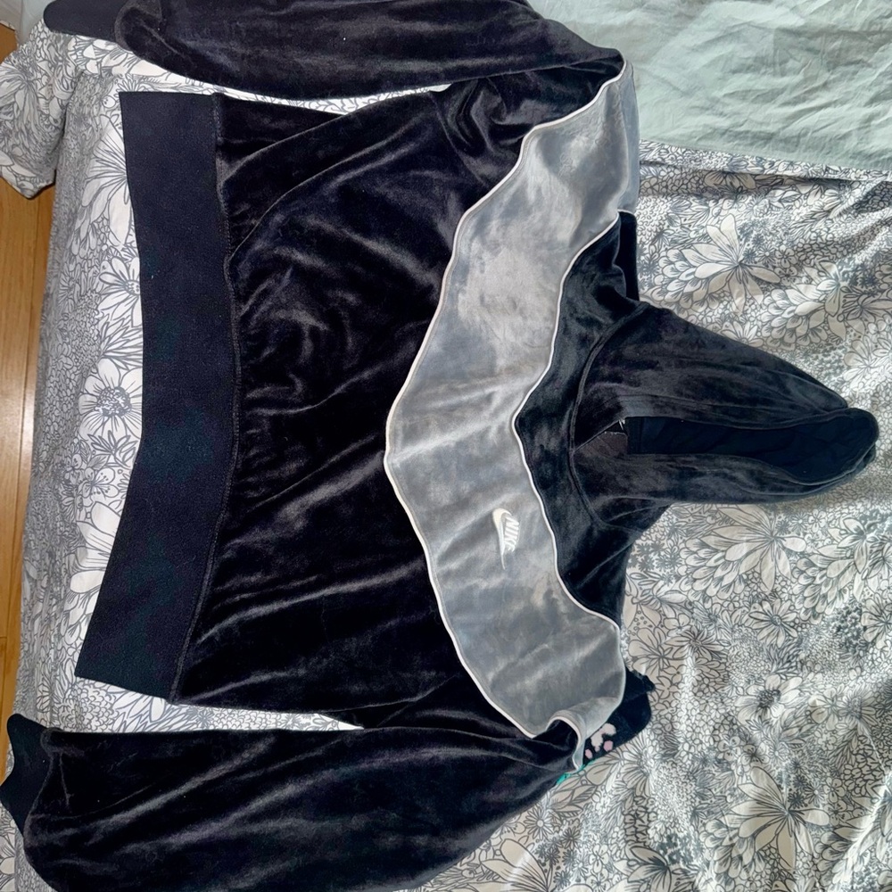 Nike Black and Silver Hoodie